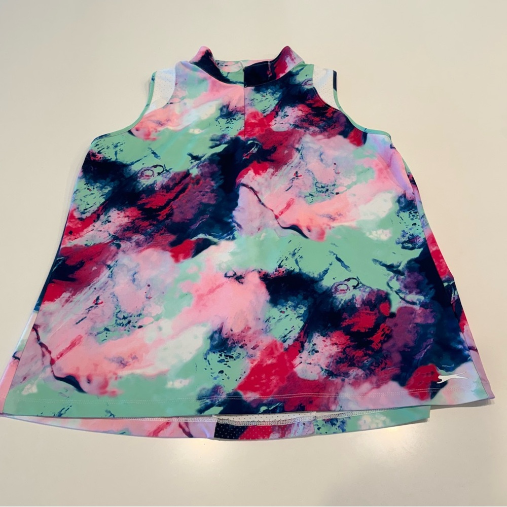 Slazenger women’s golf quarter zip tank top multicolored tie dye L spandex
